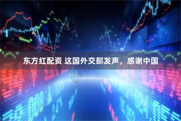 东方红配资 这国外交部发声，感谢中国